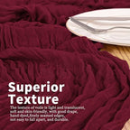 20 Pack Burgundy Table Runner 17 x 108inch Cheesecloth Table Runner Rustic Boho Gauze Sheer Fabric Cheese Cloth Table Runners for Wedding Party Bridal Baby Shower Birthday Spring Table Decor - Image 3