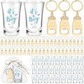 Vesici 50 Set It's a Boy Baby Shower Favors Acrylic Shot Glasses Gold Bottle Opener Keychains Thank You Tags and Bags for Baby Shower Party Gender Reveal Party Guests Return Gift (it's a Boy) by Vesici