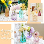 12PCS Mixed Colored Bud Vases Colorful Vintage Flower Vase for Centerpieces - Image 6