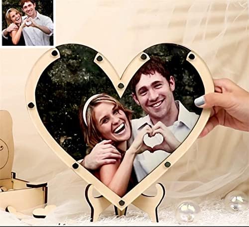 Personalized Photo Heart Guest Book Alternative for Wedding Reception Wooden Drop Top Box Picture Frame Wedding Guest Sign in Wooden Card Box for Rustic Wedding Decor Baby Shower - Image 5