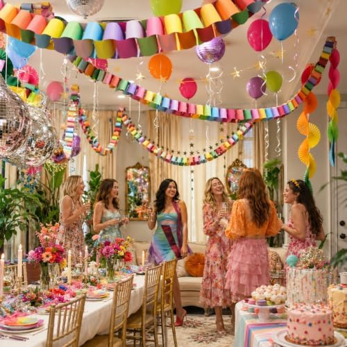 Chunky Colorful Paper Chain Garland Strips 500 Sheets 3 x 8 Inch - Image 4