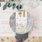 Potchen 100 Pcs Linen Feel Napkins Disposable, Floral - Image 6