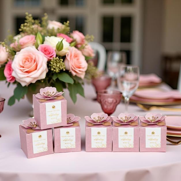 FEIYI 20 PCS Favor Boxes, Dusty Rose, 2.55x2.55x2.55 - Image 6