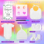 78PCS Baby Bib Bodysuit Baby Shower Set Baby Shower Game Sign Baby Feede Bib Newborn Bodysuit Fabric Marker - Image 2
