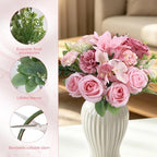 Pink Peonies Dahlia Artificial Flowers Bulk, 12 Bundles - Image 3