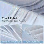 10x10ft Shimmer Silver Sequin Backdrop Curtain for Parties-2 Panels 5x10ft Thick Wrinkle Free Glitter Coloful Backdrop Drapes Photo Back Drop Curtains for Wedding Birthday Photography Background Cloth - Image 2