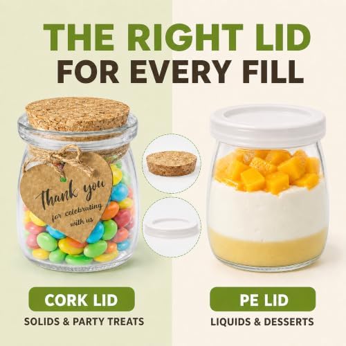 AIXIANG 60 Pack 3.5 oz Glass Jars with Cork Lids & Airtight Plastic Seals - Small Glass Bottles for Wedding Favors, Baby Shower, Spices - Complete DIY Kit with Thank You Stickers, Tags & Twine (100ml) - Image 4