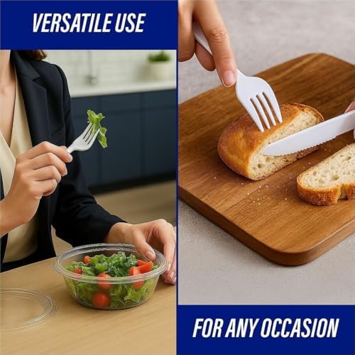 Genuine Joe Heavyweight White Plastic Forks (Pack of 4000) - Image 4