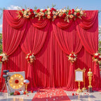 20x10ft Red Backdrop Curtains for Parties Photo Wrinkle Free Polyester Photoshoot Curtains Drapes Backdrop for Baby Shower Wedding Birthday Party Graduation Photography Background 4 Panels 5x10FT - Image 5