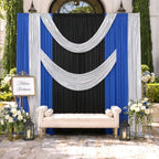 Prince Backdrop Curtains-Black n Royal Blue Drapes n Silver Sequin Backdrop - Image 5