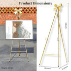 53”H Metal Gold Easel Stand for Sign Heavy Duty with Bow Top - Image 3