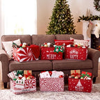 CHENGU 6 Pack Christmas Baskets Collapsible Retro Christmas Storage Bins - Image 7