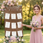 OurWarm Seating Chart for Wedding Reception Display, 29.5x16.5 Inch Rustic Wedding Seating Chart Board with Display Stand, Please Find Your Seat Sign for Baby Shower Wedding Reception Decorations - Image 2