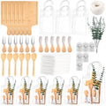 6 Sets Baby Shower Prizes for Game Winner Gifts Bamboo Cheese Board Fork Spoon Towel Artificial Eucalyptus Stems with Cards and Gift Bags Bridal Shower Party Favors for Guests Bridal Shower Prizes by CIEOVO