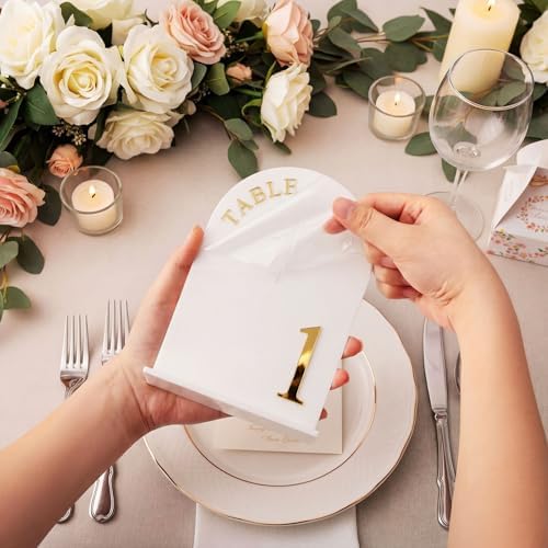 Aceorbit White Wedding Table Numbers 1-20 with Stands 5" x 7" - Image 3