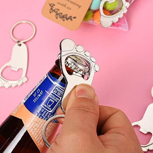 50 Pcs Silver Footprint Bottle Opener Baby Shower Favors for Guest - Image 5