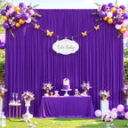 10x10 Purple Backdrop Curtain for Parties Wedding Wrinkle Free Purple Photo Curtains Backdrop Drapes Fabric Decoration for Birthday Party Photography 5ft x 10ft,2 Panels - Image 2