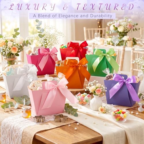 Kolldenn 36 Pack Small Gift Bag with Ribbon Handle Wedding, Assorted Colors - Image 6