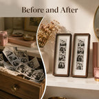 Photo Booth Frame Photo Strip Frame, 2 Pack Wooden Vertical Frames 11.81×3.94 Inches with Kickstand for Wedding Anniversary Couple Birthday Graduation Tabletop Display Gift - Image 5