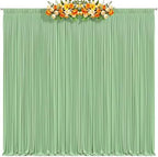 30x8ft Sage Green Photo Backdrop Curtains for Parties Birthday Wrinkle Free Polyester Photoshoot Curtains Drapes Backdrop for Wedding Baby Shower Graduation Photography Background 6 Panels 5x8FT - Image 2