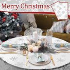 Ganeen 12 Pcs White Snowflake Round Tablecloth 84 Inch Plastic Christmas - Image 5