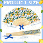 Roowest 36 Pcs Capri Lemon Folding Fans Bulk, Amalfi Coast Wedding Favors - Image 2