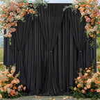 30x10ft Black Backdrop Curtain Panels for Parties - Wrinkle Free Polyester Photo Curtain Backdrop Wedding Back Drop Fabric Drapes for Party Decorations Background for Photography by WishCare