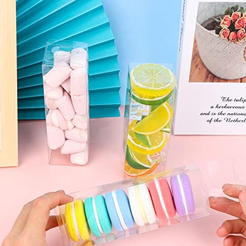 100 PCS Clear PET Plastic Storage Boxes Transparent Present Box Empty Containers Rectangle Cube Candy Chocolate Cookies Treat Case for Christmas,Wedding,Party,Baby Shower (2x2 x6 Inch) - Image 7