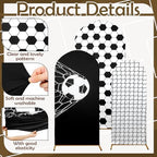 Foilswirl Spandex Arch Backdrop Cover 34 Pcs Soccer Birthday Background Decorations 4ft 5ft 6ft Soccer Arch Backdrop Covers Black White Balloons for Sport Game Football Birthday Party Decor - Image 4