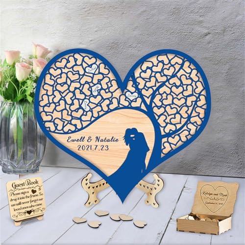Personalized Heart Tree Wedding Guest Book Alternative Custom Tree of Life Wedding Guest Book Reception Frame Wedding Decorations for Reception Sign in Book Guests,D-Family Tree Guestbook-3 by Smallduuck