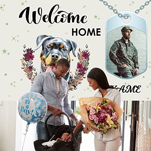 Custom Welcome Home Banner Decoration,Dog Theme Welcome Back Home Yard Sign for Outdoor Decor, Military Homecoming Deployment Returning Party Supplies(5x7.5ft) - Image 5