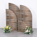 Efavormart Set of 4 Brown Rustic Wood Print Spandex Chiara Backdrop Covers, Fitted Half Moon Arch Slipcovers 2.5ft-7ft for Farmhouse and Woodland Decor - Image 4