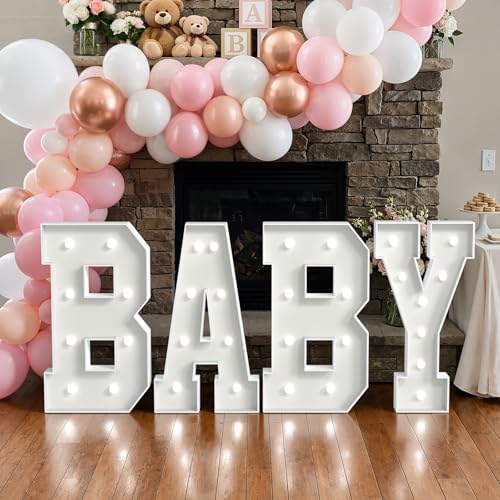 Imprsv Baby Letters For Baby Shower 2FT Marquee Letters Light Up Decoration by Letsmakeitimpressive