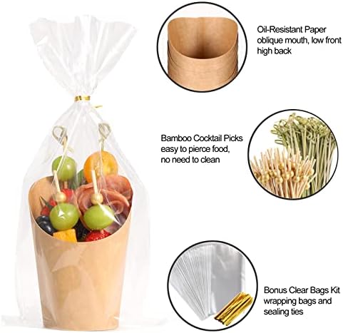 Disposable Charcuterie Cups 120 PCS with 200PCS Sticks and 120PCS Bags - Image 2