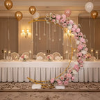 Half Crescent Moon Wedding Arch Backdrop Stand 6.9FT Party Ceremony Arch - Image 2