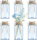 Mason Jar Glass Vases 6 Pack, Blue Flower Vase for Centerpieces by Unknown