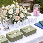 50 Set Wedding Invitation Kits Trifold Pockets,Green,White - Image 6