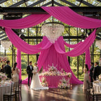 10ft x 15ft Hot Pink Backdrop Curtains for Wedding Parties, 2 Panels Extra Long Wrinkle Free Fabric Drapes Photo Backdrop for Baby Shower Birthday Stage Reception Lobby Decoration - Image 4