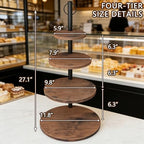 Cupcake Stand, 2 Pack Rustic Wood 4 Tier Cake Stand, Tiered Serving Tray - Image 3