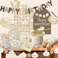 Little Dumpling Party Tableware Set - Dumpling Birthday Banner with Cake Topper, Kawaii Bao Bun All-in-One Party Decor for Baby Shower Gender Reveal Supplies, Serves 20 by KARAQY