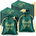 Roowest 4 x 6 Inch 100 Pcs Thank You Satin Gift Bags, Dark Green by Roowest