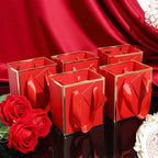 Yeaqee 50 Pcs Mini Paper Gift Bags with Handles Tag, Red, Gold - Image 5
