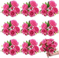 8 Bundles Artificial Peony Centerpiece Flowers,Hot Pink by Yuxung