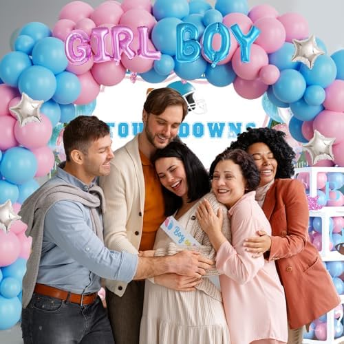 Touchdowns or Tutus Gender Reveal Decorations, Baby Boy or Girl Gender Reveal Decorations, Football Party Decor Backdrop Balloon Banner Tablecloth Cake Cupcake Topper Box Sash Pink Blue - Image 7