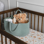 Natemia Rope Diaper Caddy Organizer – Nursery Storage Basket with 3 Compartments for Breast Pump Storage, Diapers, Wipes & Toys – Portable Tote and Gift Bag for Registry and Newborn Essentials - Image 6