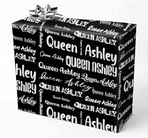 AOFUN Custom Name Text Wrapping Paper For Him Mens Wrapping Paper Christmas Wrapping Paper Thick Wrapping Paper Birthday First Birthday Wrapping Paper Boy 5 Rolls 58" x 23" by Unknown