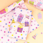 WRAPAHOLIC 30 Inch Jumbo Reversible Birthday Wrapping Paper - 30 Inch x 100 Feet Jumbo Roll - Pink Girls Happy Birthday Wrapping Paper for Kids Girls Gift Wrap, Baby Shower - Image 6