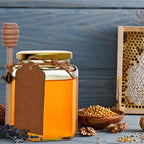 12 Pack 12oz Clear Hexagon Glass Honey Jars with Gold Lids - Image 6