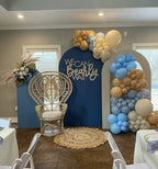 Dark Blue Arch Backdrop Stand Covers for Baby Shower Parties We Can Bearly Wait Theme Arched Fabric Cover Kids Birthday Party Favors Decor Banner (4x7.2FT) - Image 4