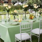 6 Pack Satin Table Cover Rectangle, 60 x 84 Inches, Sage Green - Image 4